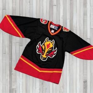 Calgary Flames Black Basty Horse NHL CCM Hockey Jersey Adult small VINTAGE